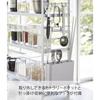 Yamazaki Tower Over-the-Sink Kitchen Storage Rack, White, Approx. W58 x D16 x H45.5cm, Condiment Rack with Cutlery Pocket, 3257