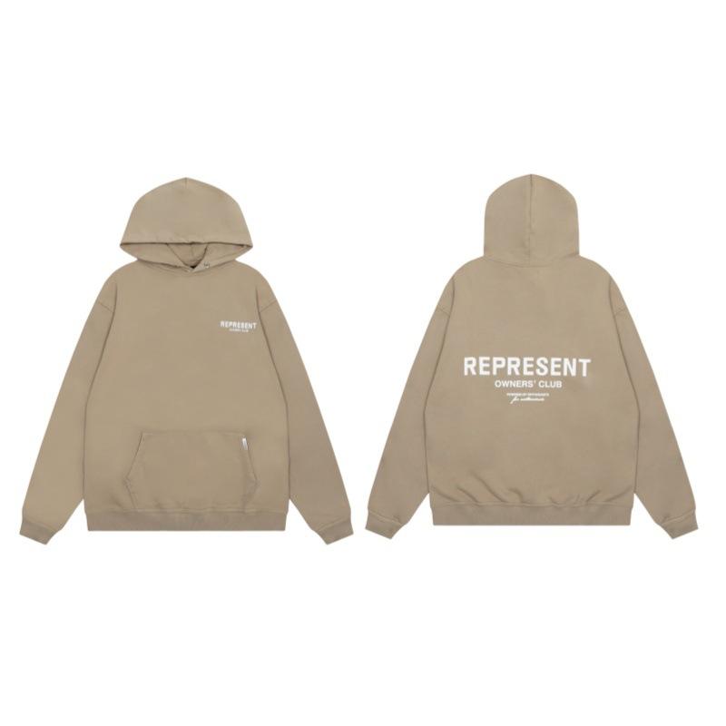 24S cross-border foreign trade supply American trendy brand REPRESENT basic letter printing men's and women's hooded loose sweater