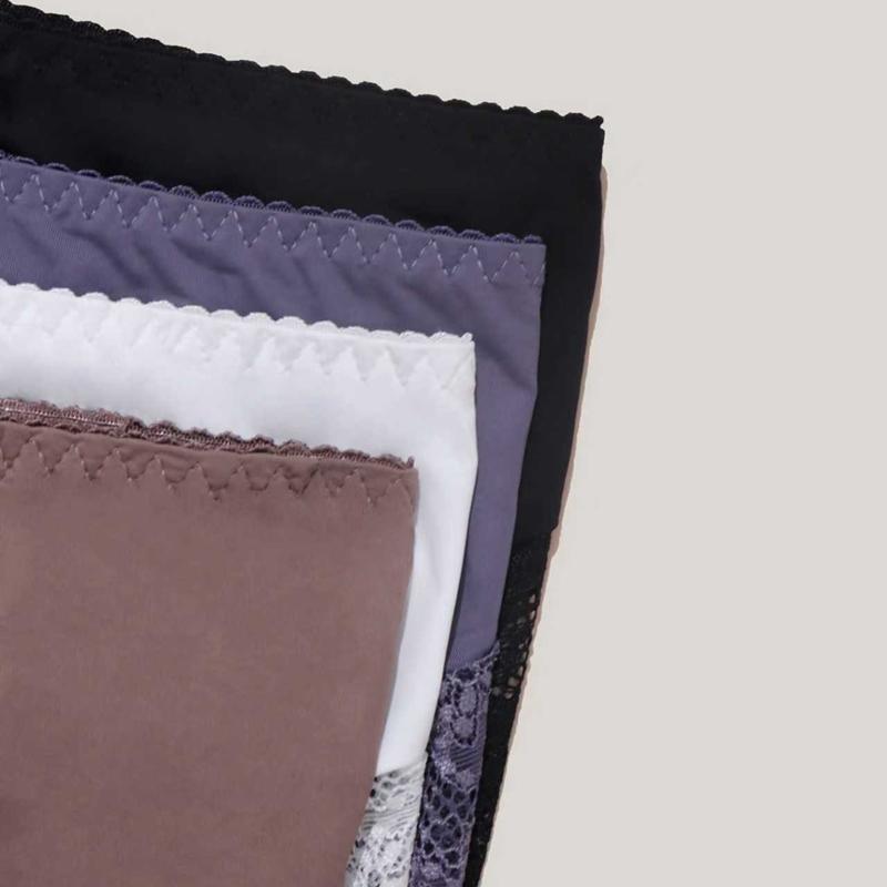 4 Pcs Women Sexy Plus Size Brief Lace Comfortable Breathable French Panties 0Xl-5Xl-88709-1