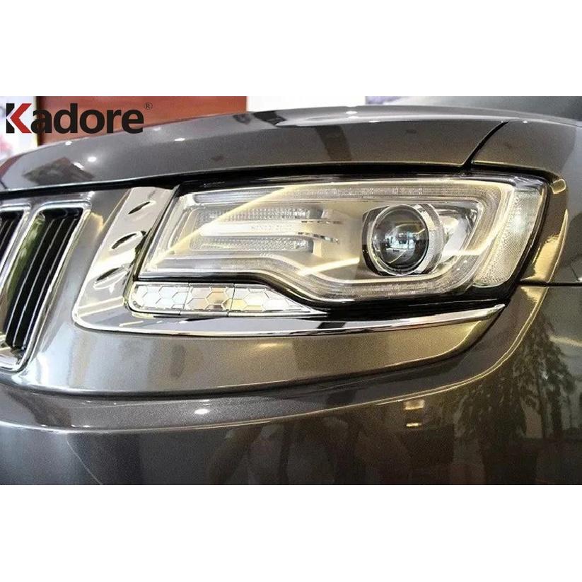 Передняя фара Лампа Накладка-бровь Отделка Для Jeep Grand Cherokee 2014-2017 2018 Хромированная Полоска-веко для Фары Автомобиля Аксессуары