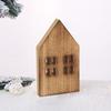 Wood Craft Eco-friendly Unique Design No Glitch Nordic Style Miniature Christmas Decor Good Texture Small House Wooden Craft Household Supply