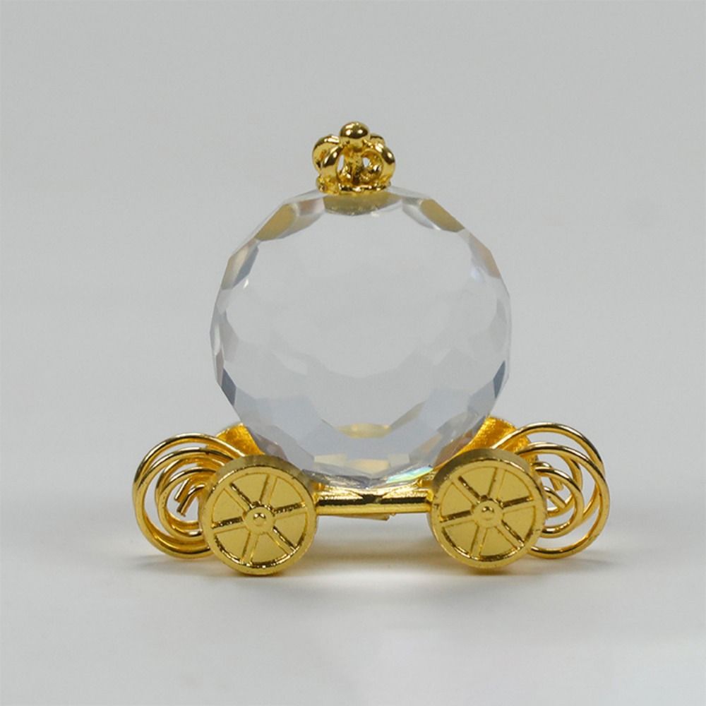 Mini Crystal Carriage Exquisite Table Ornaments Crystal Pumpkin Car Office Home Decoration