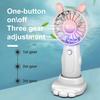 Портативный ручной вентилятор с подсветкой, 3 скорости, питание от батареи, USB перезаряжаемый мультяшный дизайн, карманный мини-вентилятор для путешествий, персональный кондиционер
