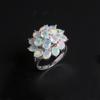 Luxury Real  4.14 Ct Opal Ring Flower Design S925 Silver Natural Real Gemstones Quality Jewelry for Women Gift
