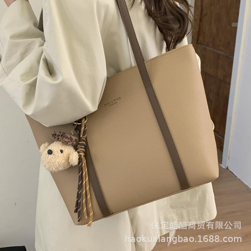 Simple casual work commuter tote bag 2025 new Korean version ins versatile high-end temperament women's shoulder bag