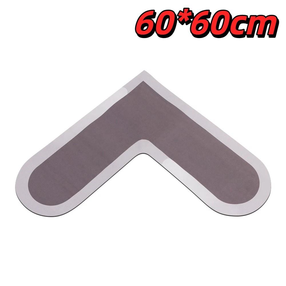 60*60cm Kitchen Carpet L-Shape Oil-Proof Anti-Slip Floor Mat Soft Wipable Surface Waterproof Doormat Home Decoration