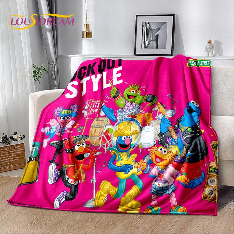 TV Sesame Street Cute Cartoon Soft Plush Blanket,Flannel Blanket Throw Blanket for Living Room Bedroom Bed Sofa Picnic Cover Kid