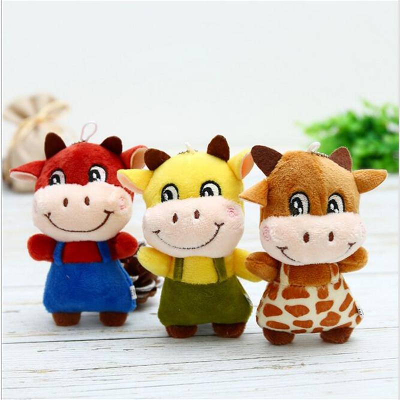 Ремешок корова плюшевые игрушки золотой брелок кукла теленок для девочек животные мягкие игрушки кулон свадебный подарок сувениры 12 см