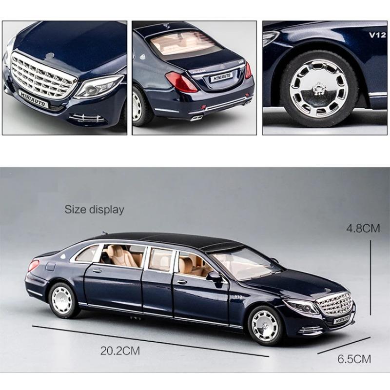 1/32 игрушечная машинка BENZ Maybach S650 расширенная версия металлическая игрушечная машинка из сплава литые игрушечные машинки модель автомобиля свет звук игрушки для детей