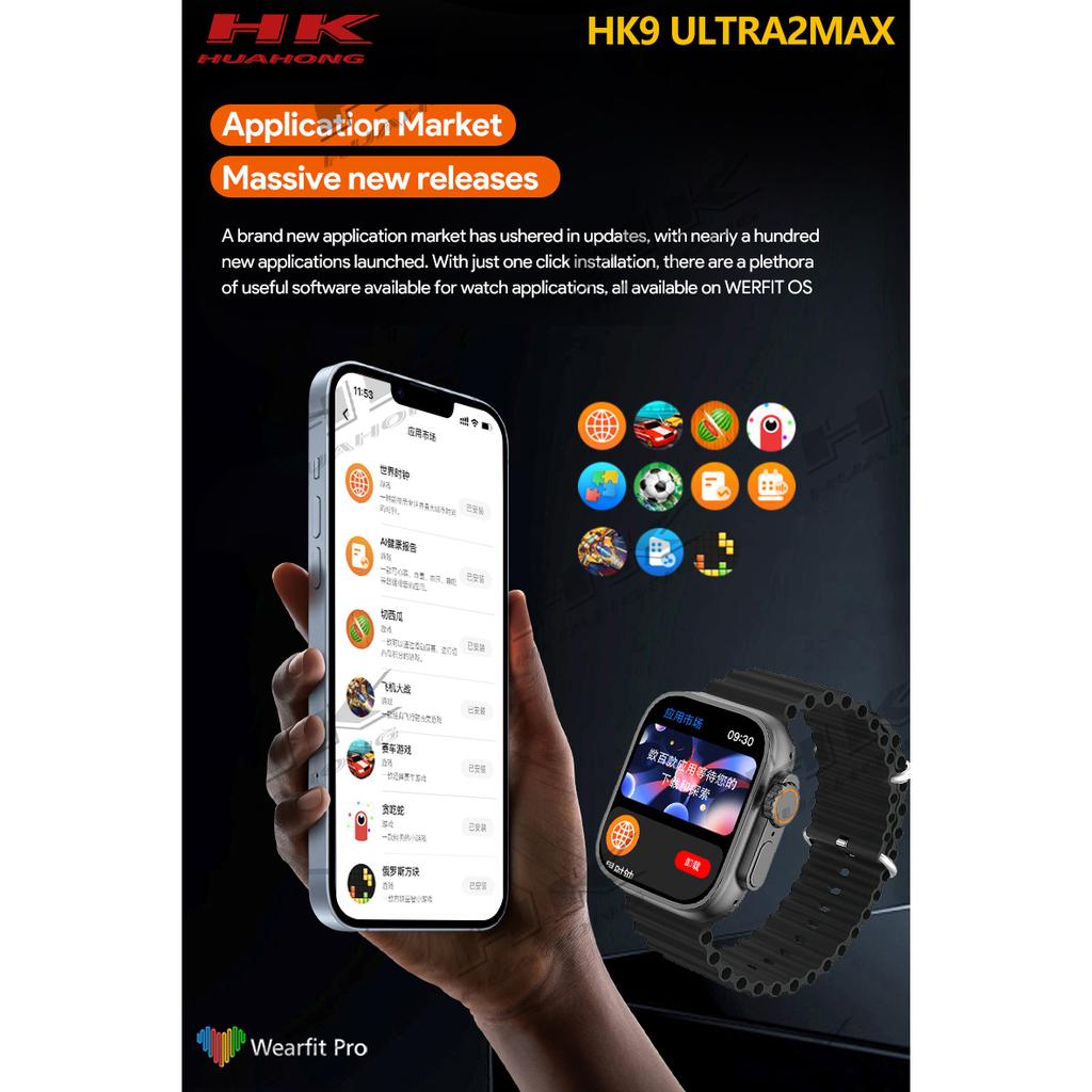 2024 HK9 Ultra 2 Max GEN4 AMOLED Смарт-часы Фотоальбом Мужские умные часы с местной музыкой TWS ChatGPT NFC Смарт-часы