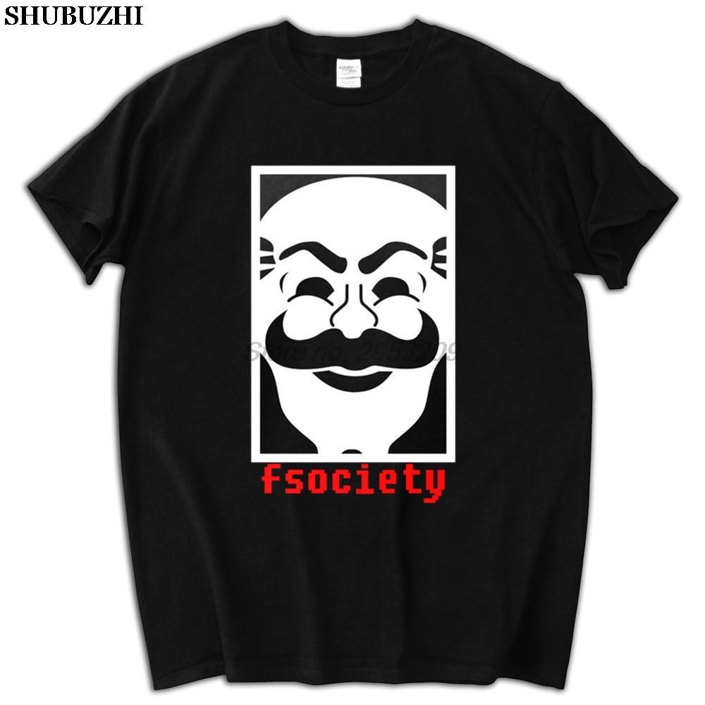 Новая маска Анонимуса Мистер Робот Fsociety Команда Хакер Evil Corp Телесериал БРЕНДОВАЯ футболка МУЖСКАЯ ТОП Футболки