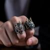 Ретро Ювелирное Кольцо Дракон Зодиак Мужская Мода Голова Дракона Открытое Кольцо на Указательный Палец