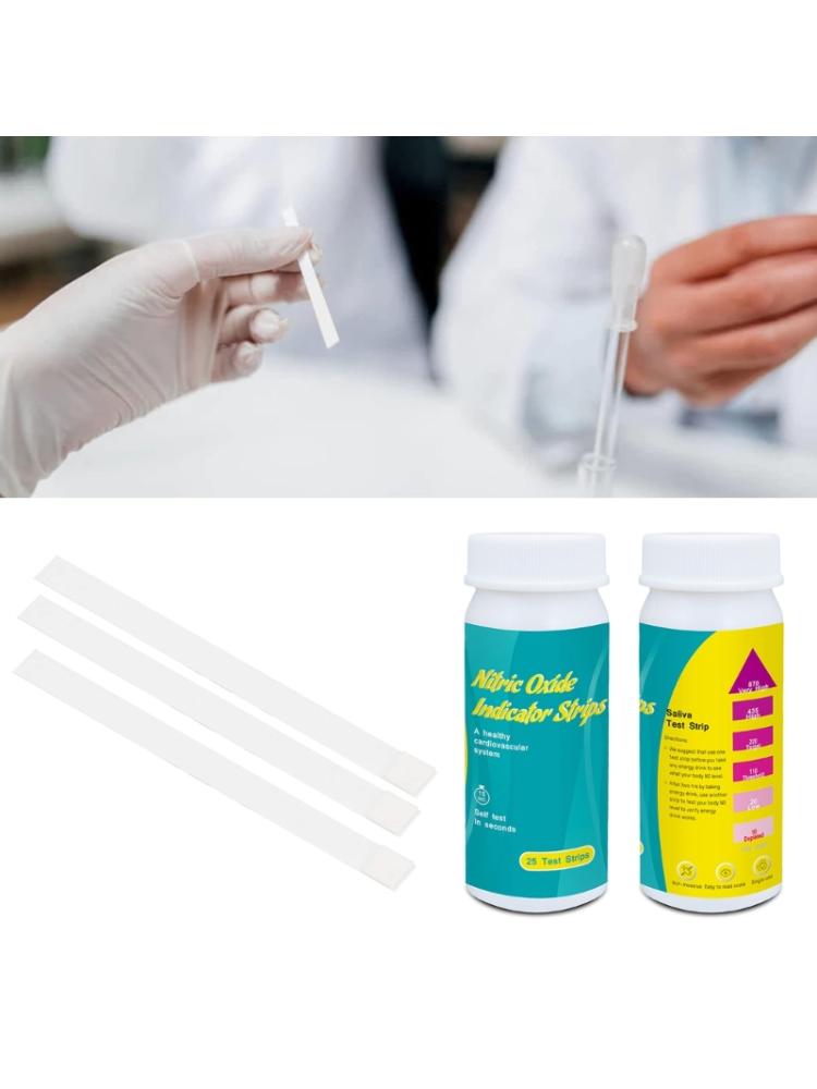 25 Strips Nitric Oxide Test Strips Accurate Salivary Nitric Oxide Indicator Strips for Nitric Oxide Testing
