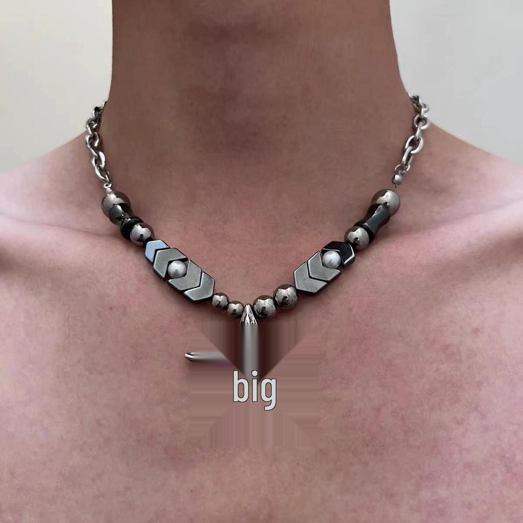 Ожерелье из бисера Y2K со звездой - Титановая сталь, панк-готический стиль для женщин