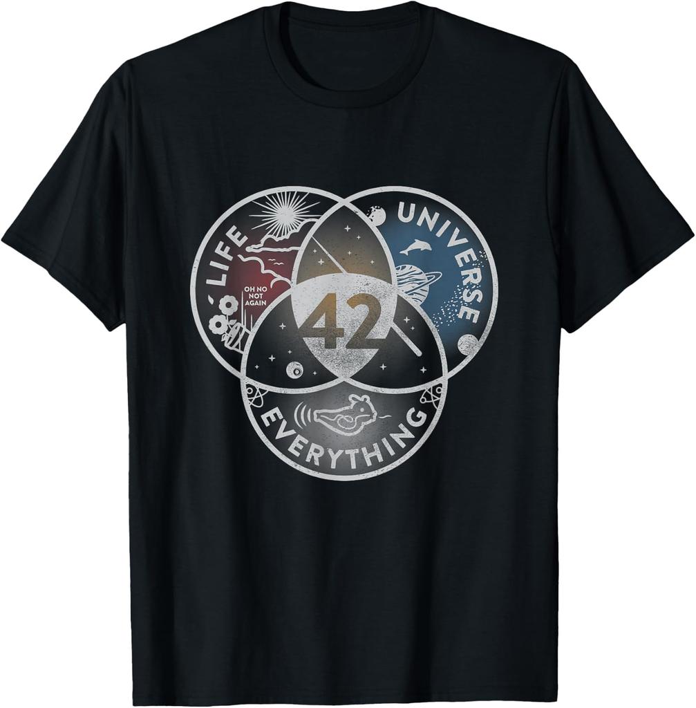 Venn Diagram Life The Universe and Everything - 42 Life T-Shirt