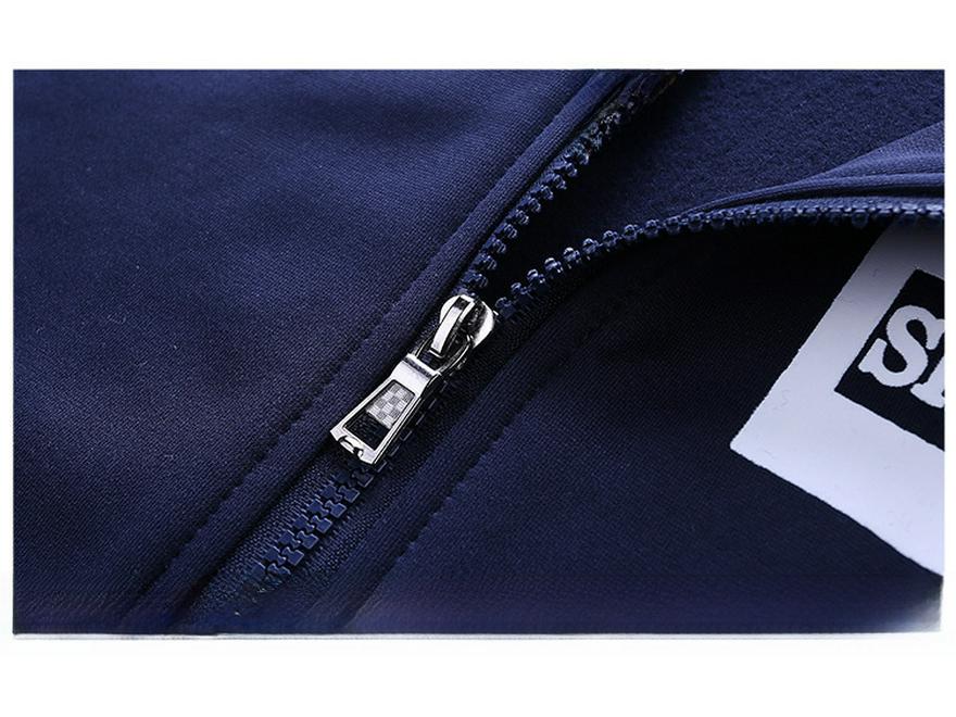 Европейский трансграничный спортивный костюм: Мужская и парная толстовка с воротником-стойкой на весну и осень