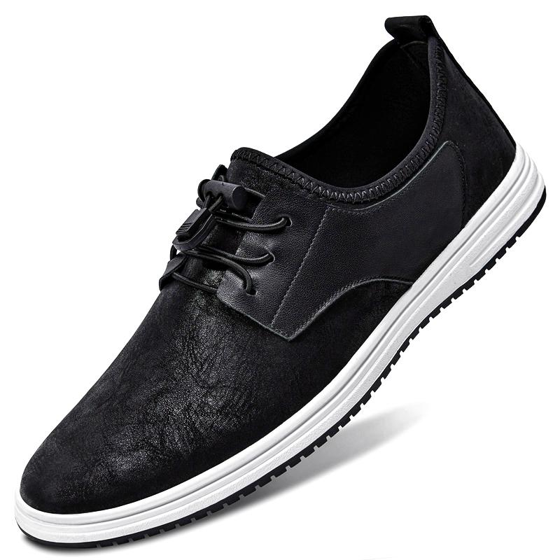 Man Genuine Leather Casual Shoes Business Shoes Luxury Brand Leather Shoes Breathable High Quality Comfy Frosted Formal Shoes