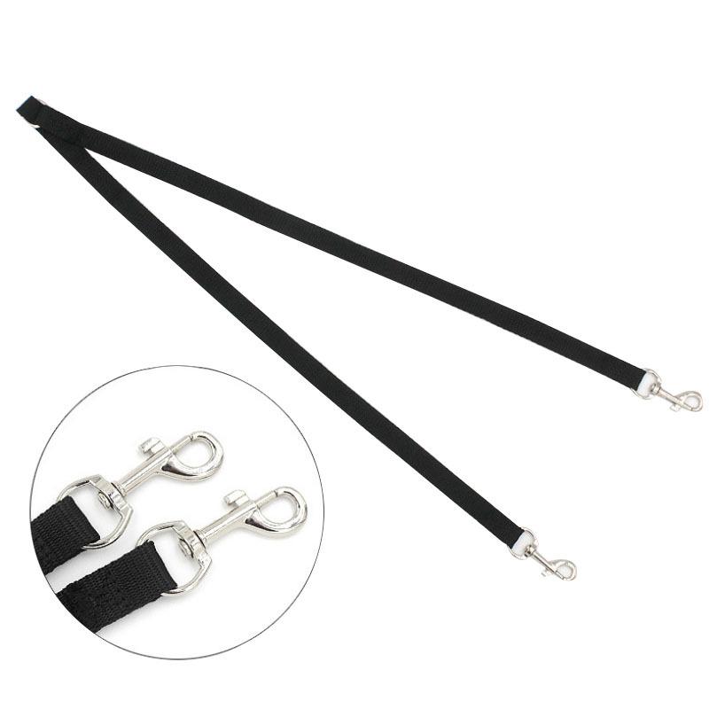 Nylon Double Pulling Head Handle One Drag Two Dog Leash Dogs Hand Holding Rope Durable Pet Dog Leashes Solid Color Pet