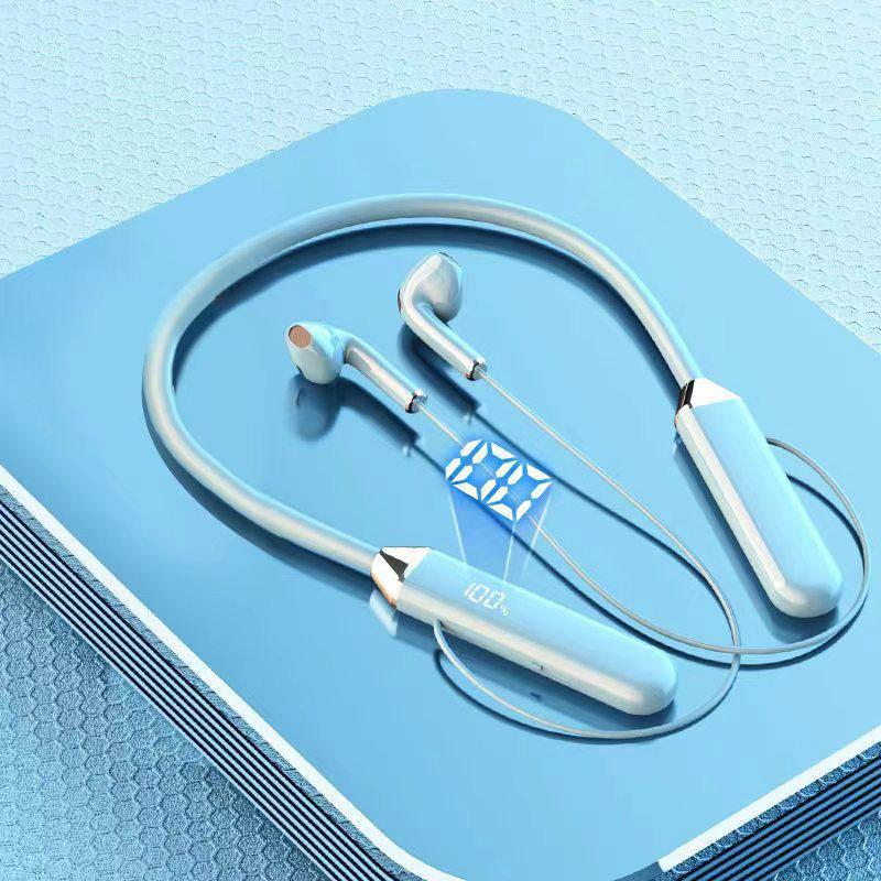 Спортивные Bluetooth-наушники с креплением на шею, долгим временем работы от аккумулятора и цифровым дисплеем