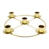 Advent Wreath Candle Holder Christmas Candle Ring Stand for 4/5 Taper Candles Gold Metal Advent Wreath Ring for Christmas Holiday Home Party Church