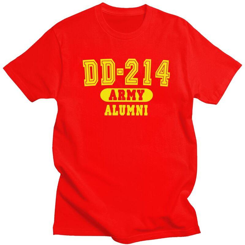 Custom Trendy DD214 US Army Alumni T Shirt Men Pure Cotton Tshirt Veteran Day Patriotic Tee Tops Streetwear Tshirts