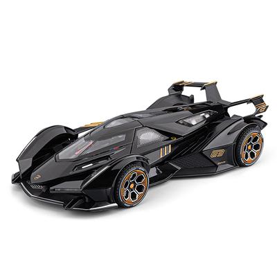 1/24 Lamborghini Vision Gran Turismo V12 GT Металлическая модель автомобиля Звук и свет Детская игрушка Коллекционные предметы Подарок на день рождения