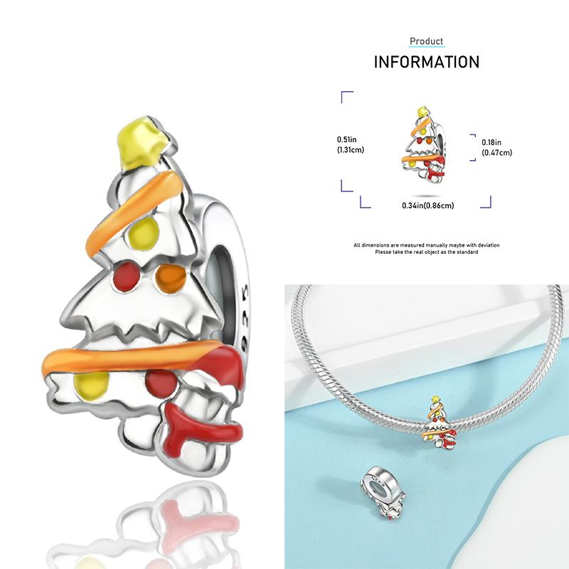 Copper Snowman Beads Christmas Bell Charms Fit 3Mm Women Bracelet Diy Accessories Christmas Gift Fine Jewelry