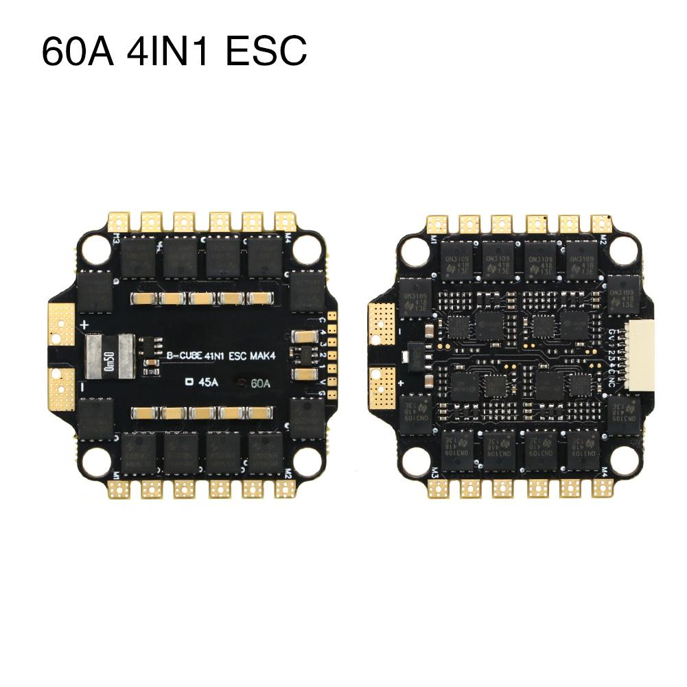 UAngel 4IN1 45A 60A ESC BLHELI_S Support 3-6S brushless motor Support DShot300 600 Multishot Oneshot PWM FPV F4 Flight Control