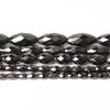 Natural Faceted Black Hematite Rice Shape Loose Beads for Jewelry Making 3x5/4x6/6x9/6x12/8x16mm