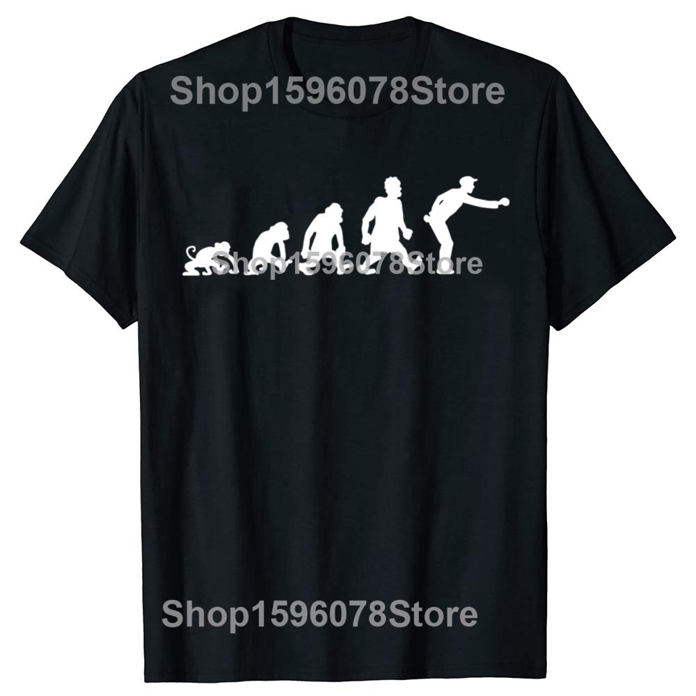 Funny Evolution of Petanque Bocce Boule Player Tshirts Men Fashion Casual Tshirt 100 Cotton Loose Oversized T Shirt Summer