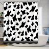Шторка для душа с принтом животных Черно-белый узор коровьей шкуры Водонепроницаемый Декор для ванной комнаты