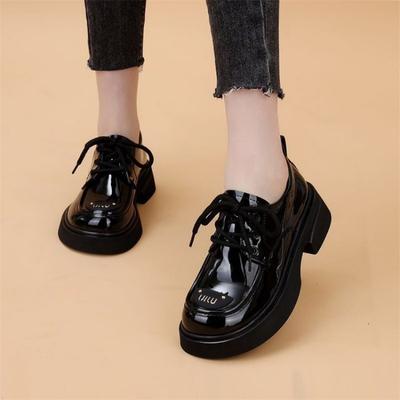 Новые весенне-осенние с юбками, туфли с мягкой подошвой, туфли-лодочки на мягкой подошве, маленькие кожаные туфли на толстой подошве