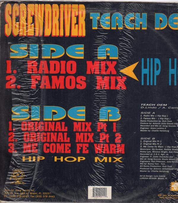 12-дюймовая пластинка-ОТВЕРТКА - Teach Dem GS70011 Gong Sounds Запись 1992 г. US Rap & Hip-Hop/R&B Б/у