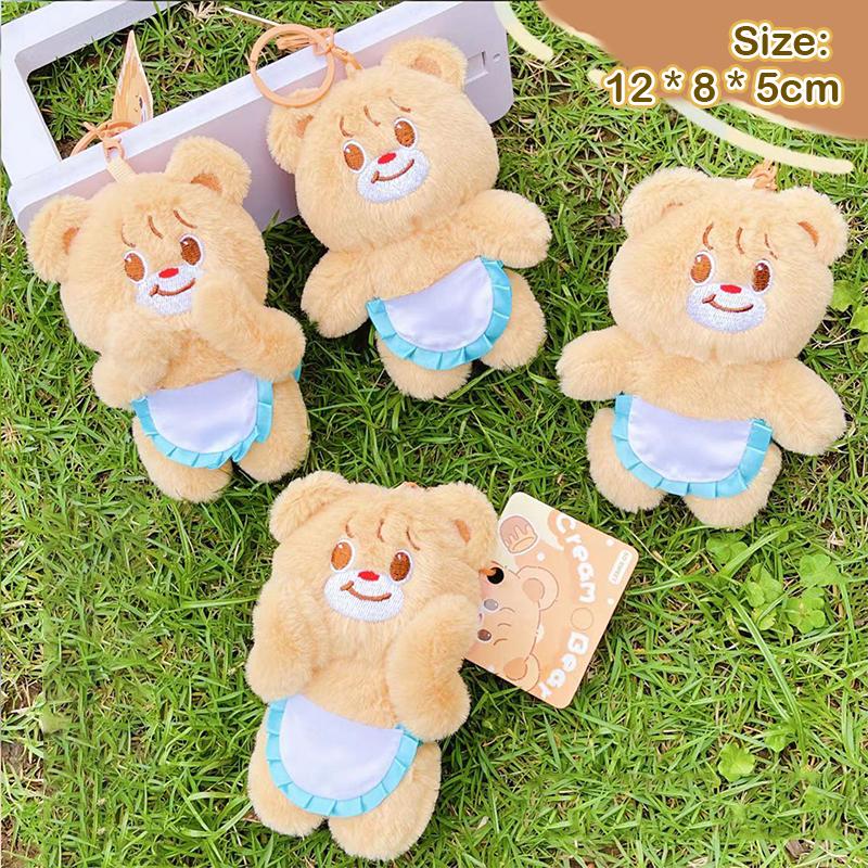 Милая плюшевая игрушка в виде медведя из Таиланда, плюшевая желтая кукла-медведь, брелок для ключей, мультяшная плюшевая кукла, держатель для ключей, сумка, кулон, подарок для пары