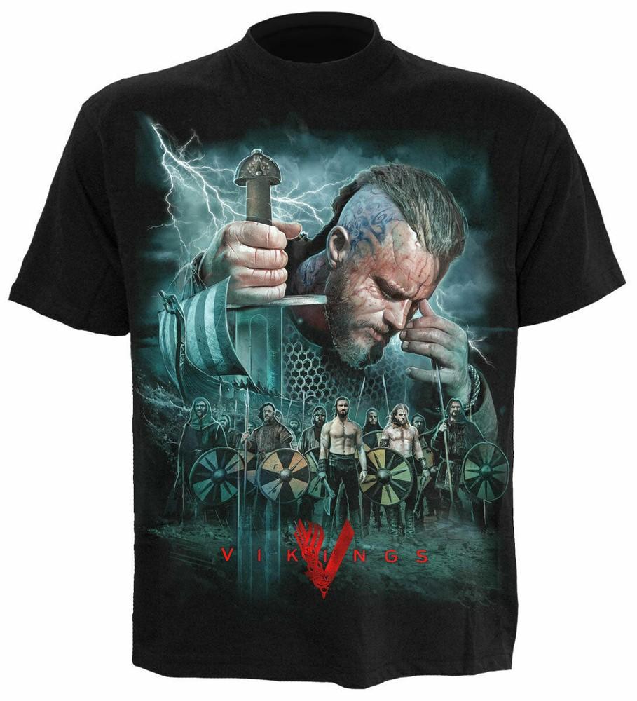 Официально лицензированная футболка VIKING BATTLE с изображением битвы викингов Хит ТВ-сериала Топ Унисекс Футболка
