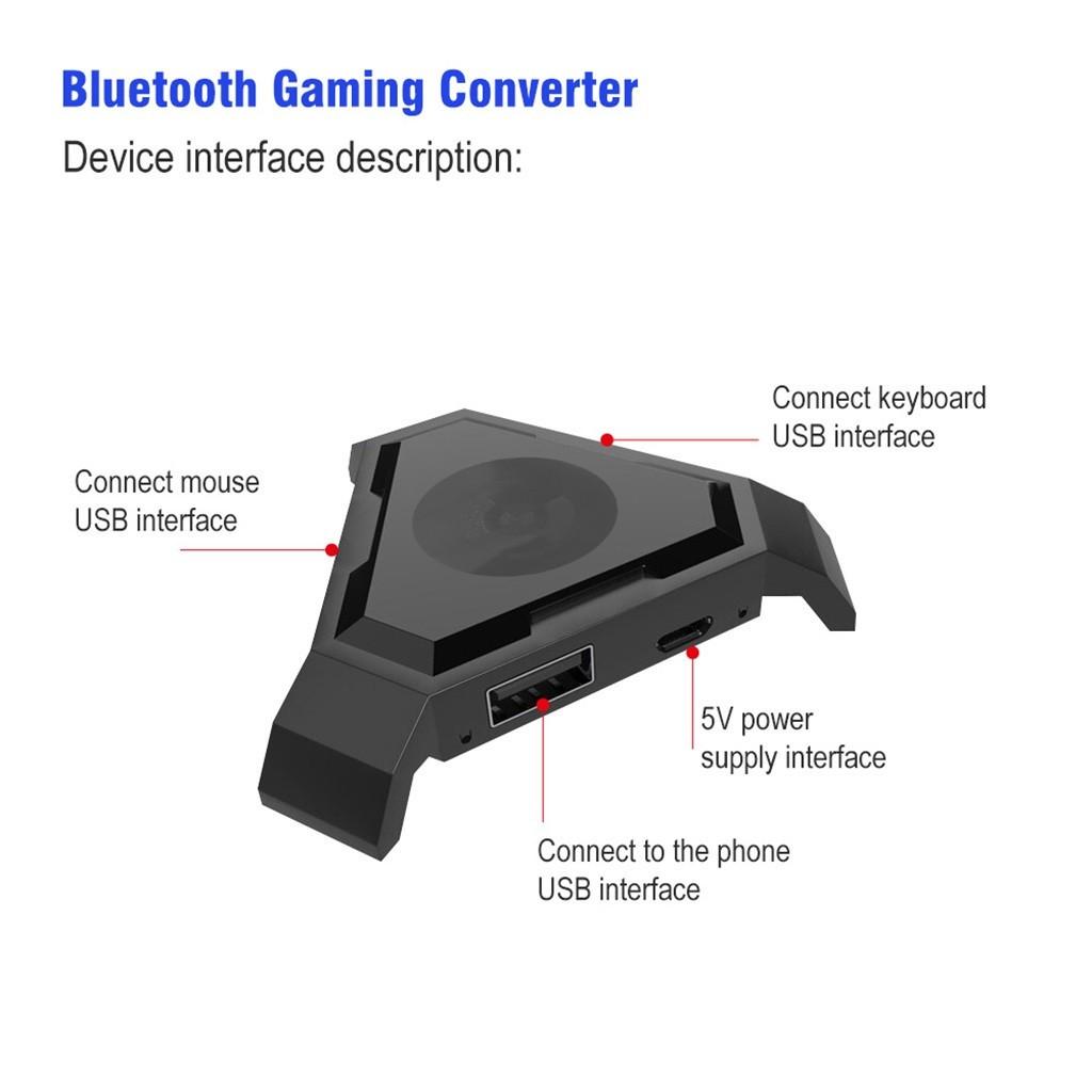 Portable Mobile Bluetooth Adapter Gaming Keyboard Mouse Converter For PUBG