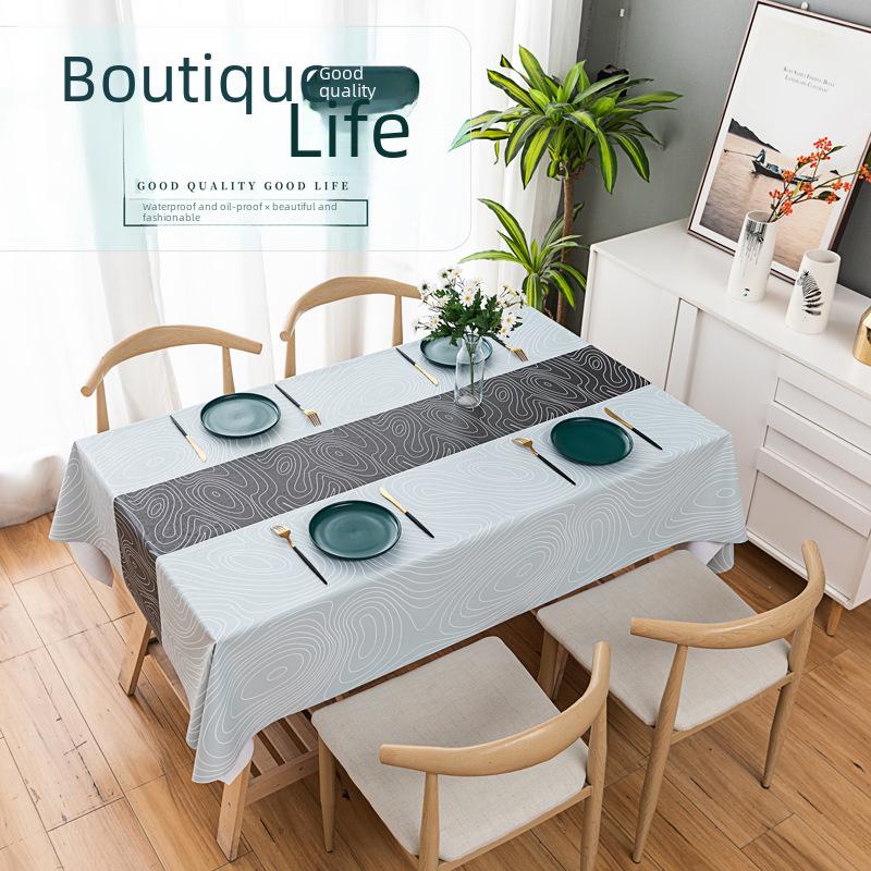 Скатерть и подставка под приборы из утолщенного ПВХ, термостойкая, водонепроницаемая, маслостойкая, не допускающая ожогов