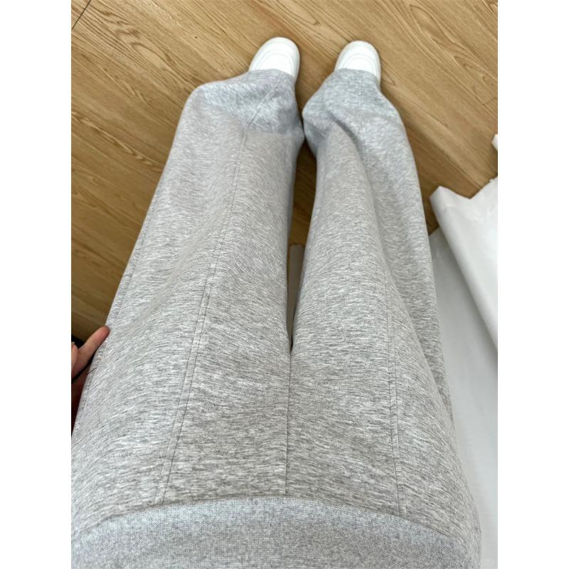 Мешковатые серые спортивные штаны Y2k, женские повседневные спортивные брюки в американском стиле, широкие брюки для бега, корейские базовые уличные брюки