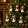 Gingerbread Man Party Supplies 6 Pcs Large Christmas Tree Picks, Wooden Santa Snowman Ornaments, Xmas Quick Installation Decor Topper Decoration
