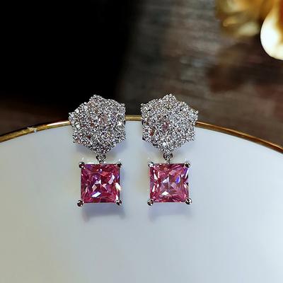 Серьги-гвоздики из стерлингового серебра 925 пробы, Супер-блестящие, Камелия, Серьги для коротких волос, Слегка инкрустированные цирконием, Модные, Маленькие, Ароматные, Серьги знаменитостей