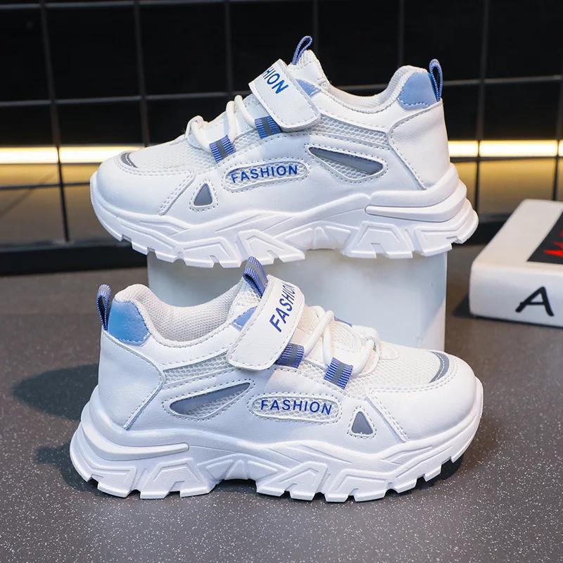 Модная детская обувь, кроссовки для мальчиков и девочек, высокое качество, сетчатые, дышащие, на платформе, для бега, детская теннисная обувь, для тренировок, спортивная обувь