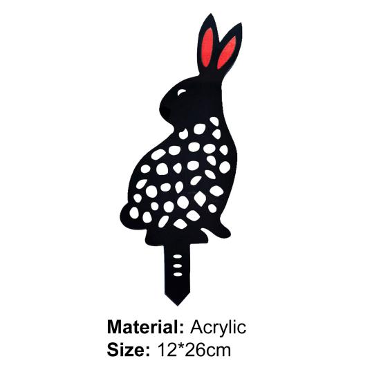 Садовый кол в форме черного кролика, реалистичный акриловый садовый декоративный кол для двора