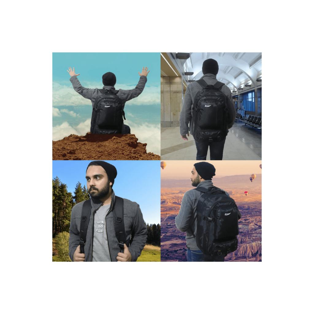 Черный, большой размер, водонепроницаемый рюкзак с несколькими глазами, 50 л, для походов, путешествий, школ, альпинистов и треккинга