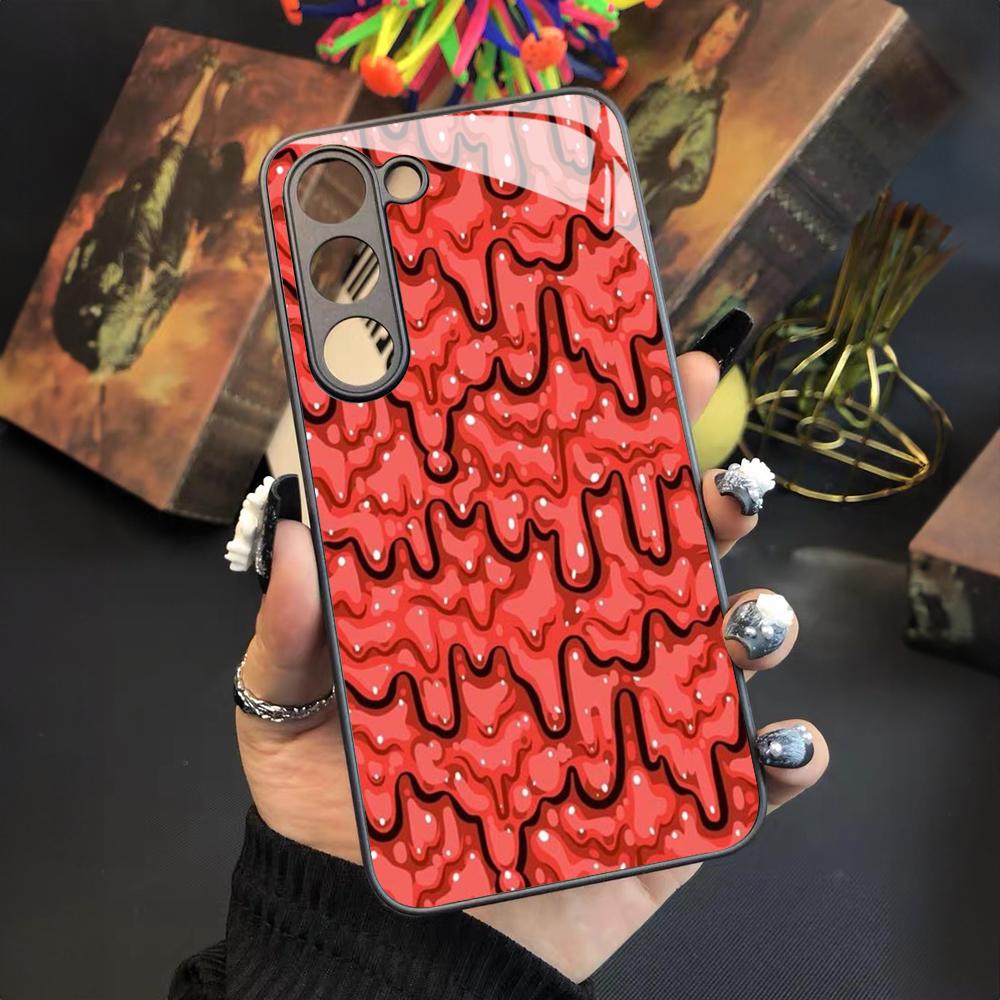 Чехол для телефона с рисунком 'Слайм' для Samsung Galaxy S25 S24 S23 S22 S20 S21 Note20 Ultra Plus Fe Цветной Серебристый Чехол