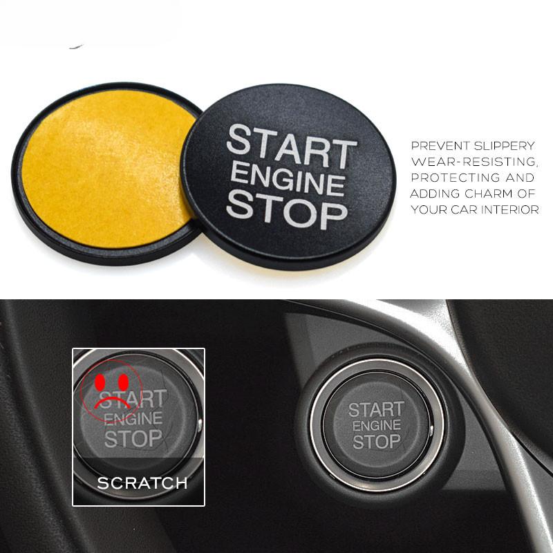 Аксессуары для салона автомобиля, наклейка, Стайлинг, кнопка остановки двигателя, зажигание, кольцо, подходящее для
