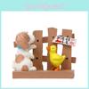 Cute Cartoon Fence Duck Dog Mini Model Ornament For Mini Garden And Floral Arrangements