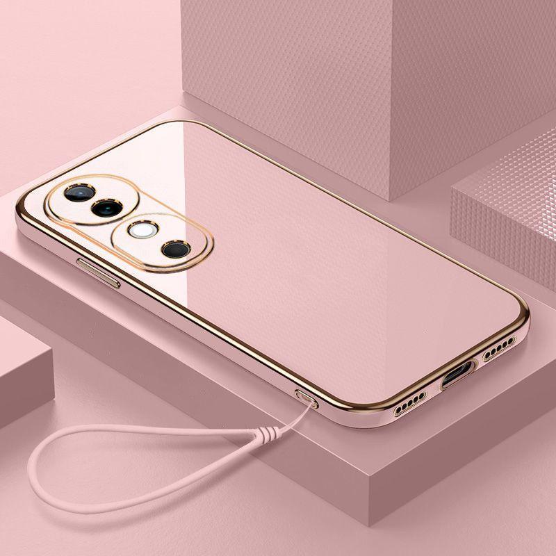 Чехол для Vivo V40 Чехол для телефона Vivo V40 с прямым гальваническим покрытием, противоударный, силиконовый, мягкий чехол