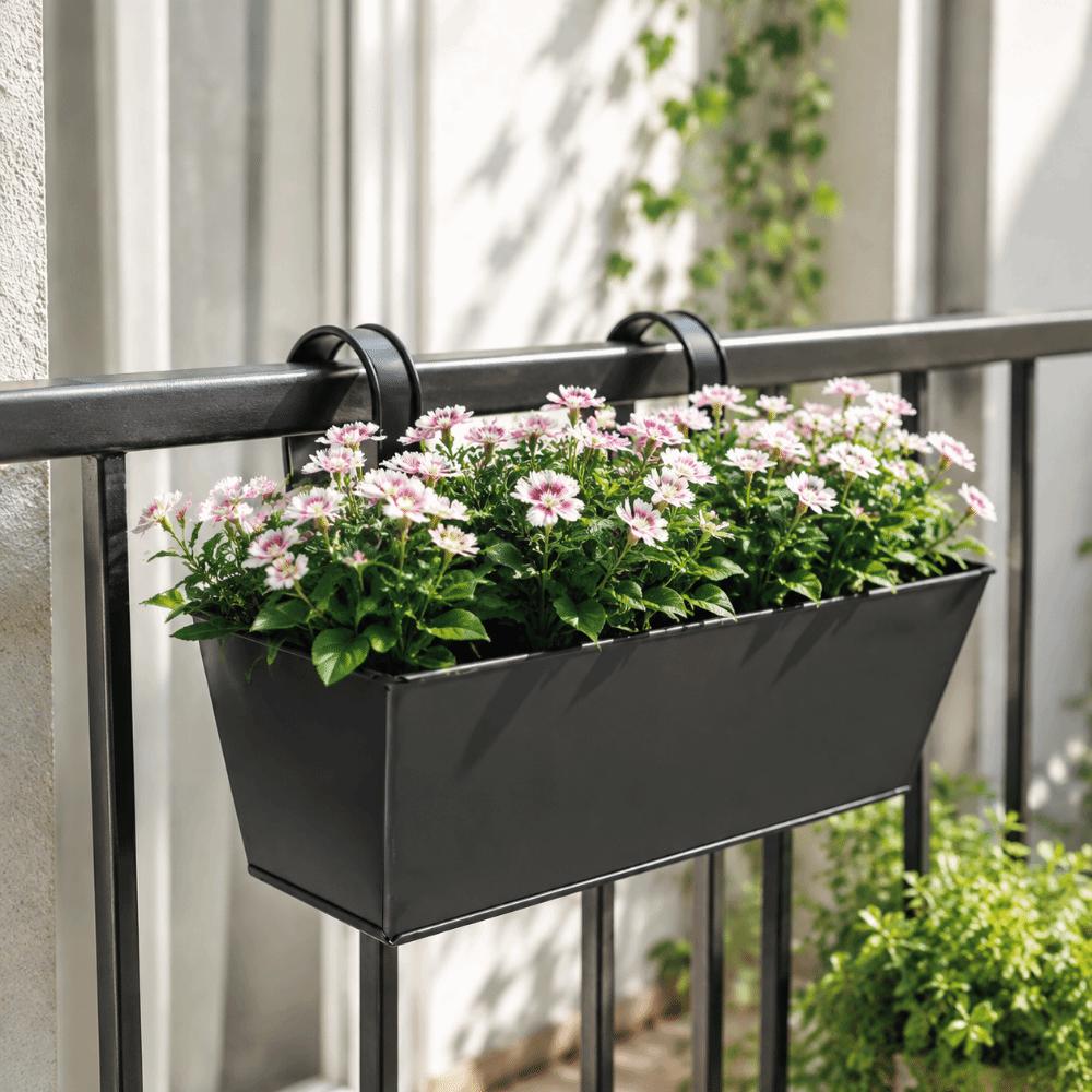 Window Box Hanging Flower Pots Metal Iron Storage Box Ornament Window Box Railings