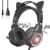 Наушники Cat Ear Наушники Игровые наушники Игровая гарнитура 40-мм драйвер Кошачьи уши и вращающийся шумоподавляющий микрофон Съемные герметичные накладные наушники
