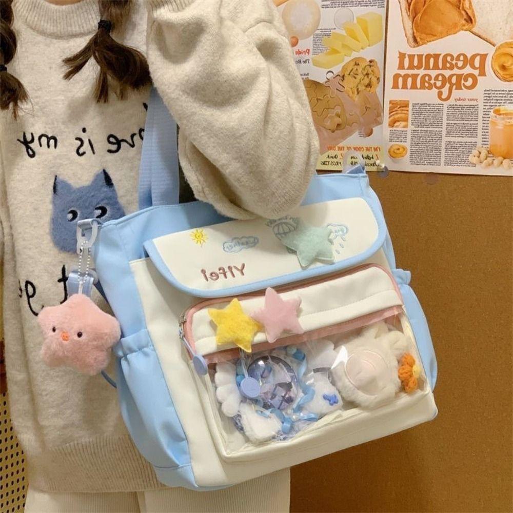 Sweet Student Crossbody Bag Large Capacity Y2K Anime Display Bag Cartoon Shoulder Ita Bag School